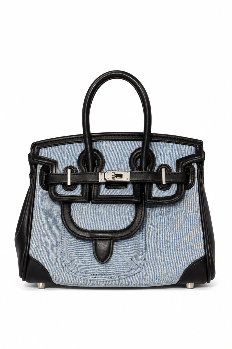 Borsa Birkin Pelle e Denim GLM Couture