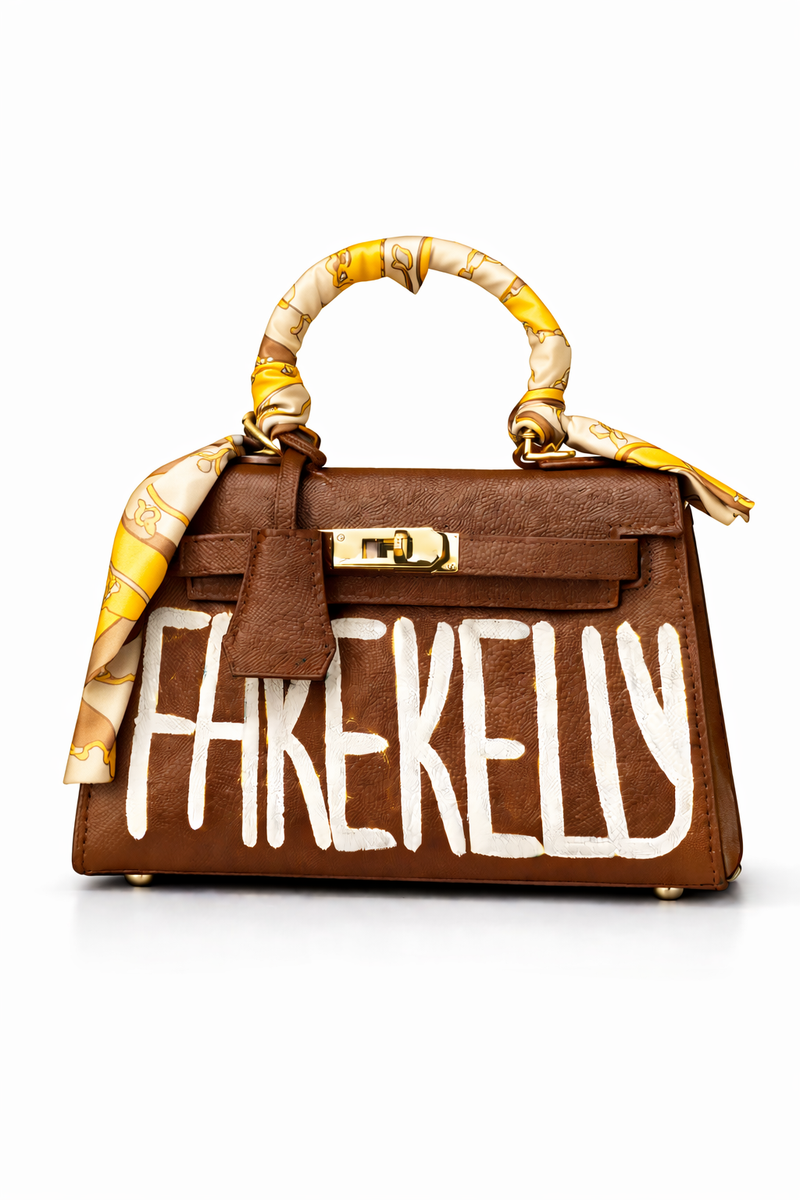 Borsa Fake Kelly Chocolate - Glm Couture