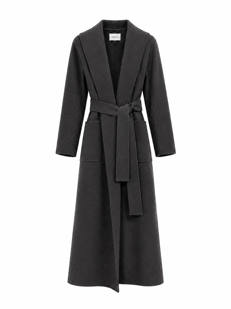 Cappotto con Maxi Scialle Grigio - Vicolo