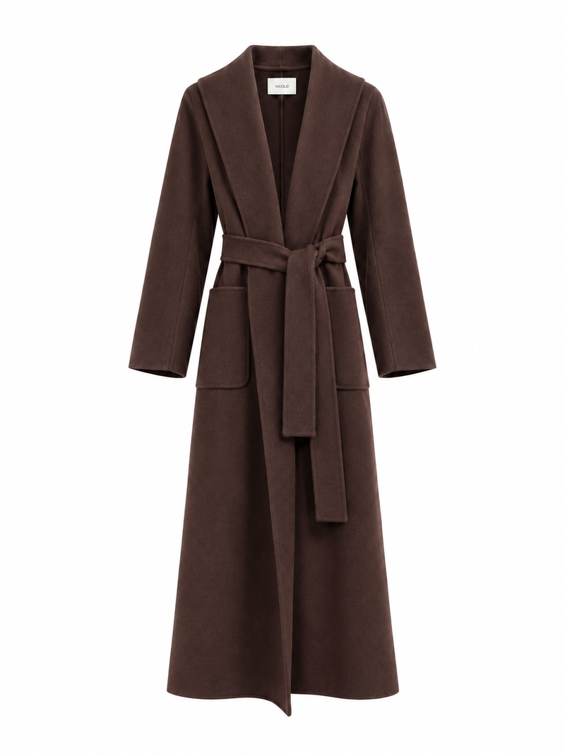 Cappotto con Maxi Scialle Fondente - Vicolo