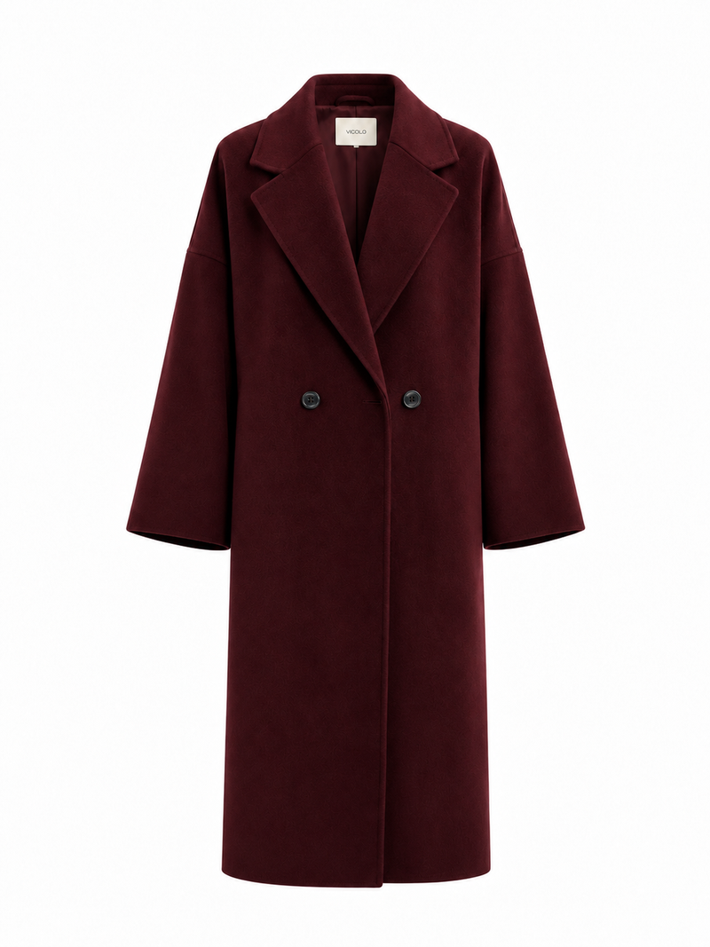 Cappotto Over Doppiopetto Bordeaux - Vicolo